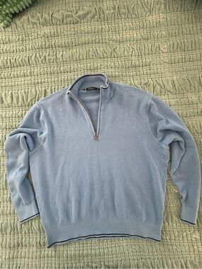 Bobby Jones Light Blue Quarter-Zip Men's Sweater-XL